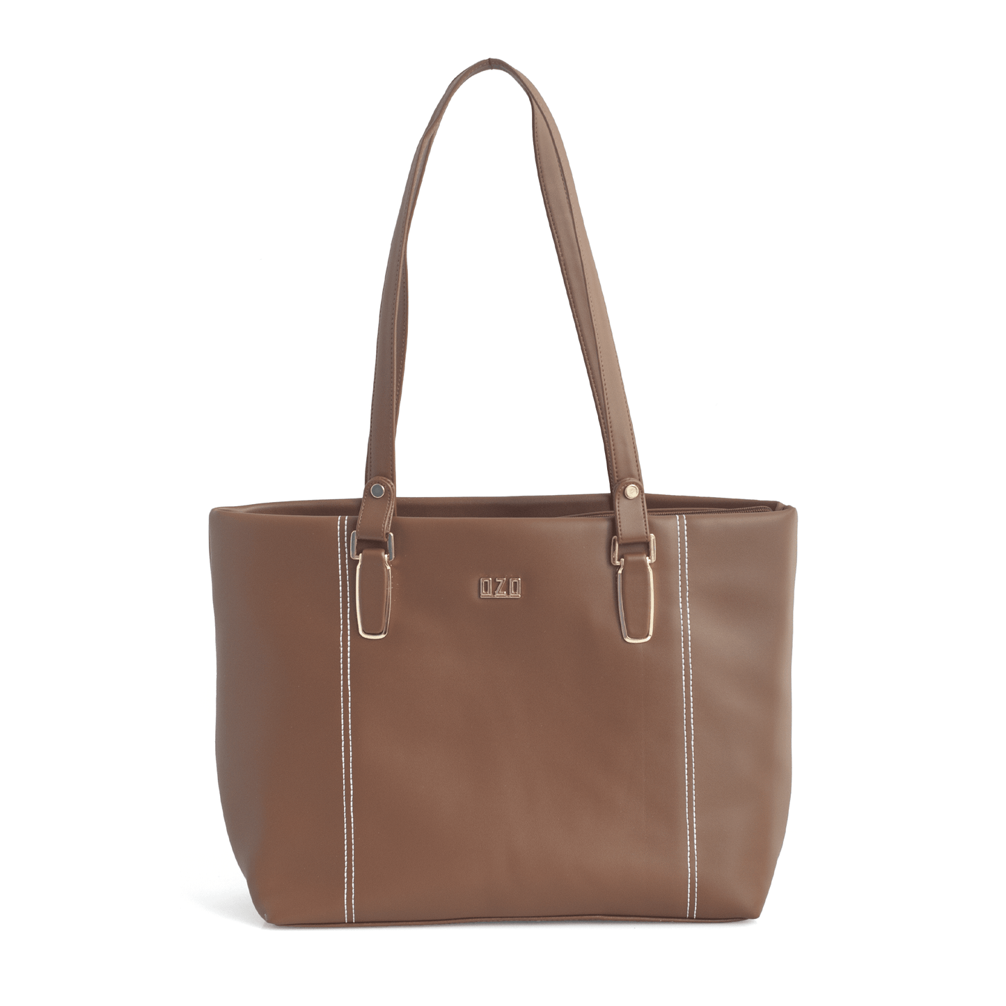 OZO Olive Vegan Leather Tote Bag – 15.5″ Laptop Friendly, Cushioned Handles & Gold Hardware - OZO Bags