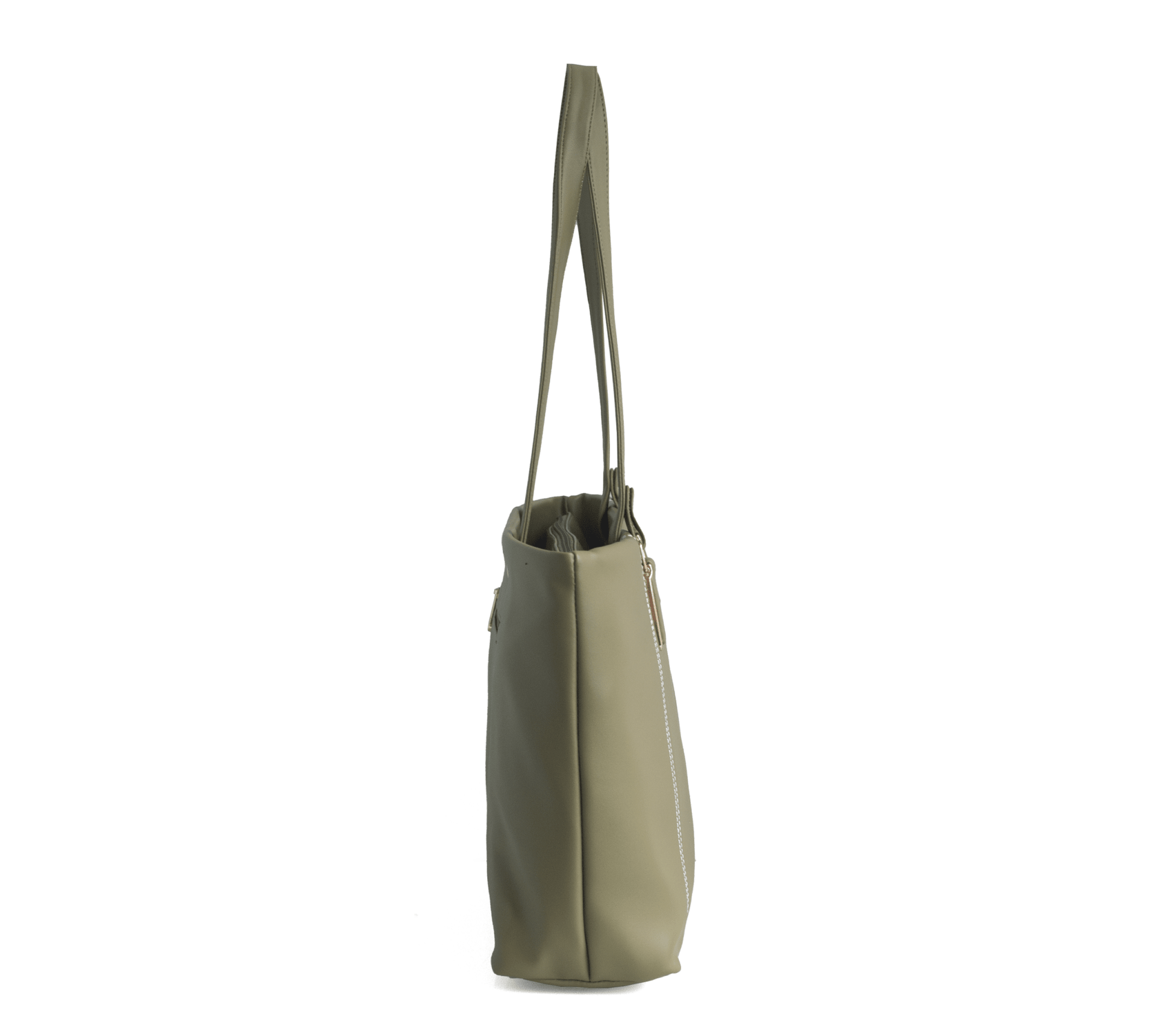 OZO Olive Vegan Leather Tote Bag – 15.5″ Laptop Friendly, Cushioned Handles & Gold Hardware - OZO Bags