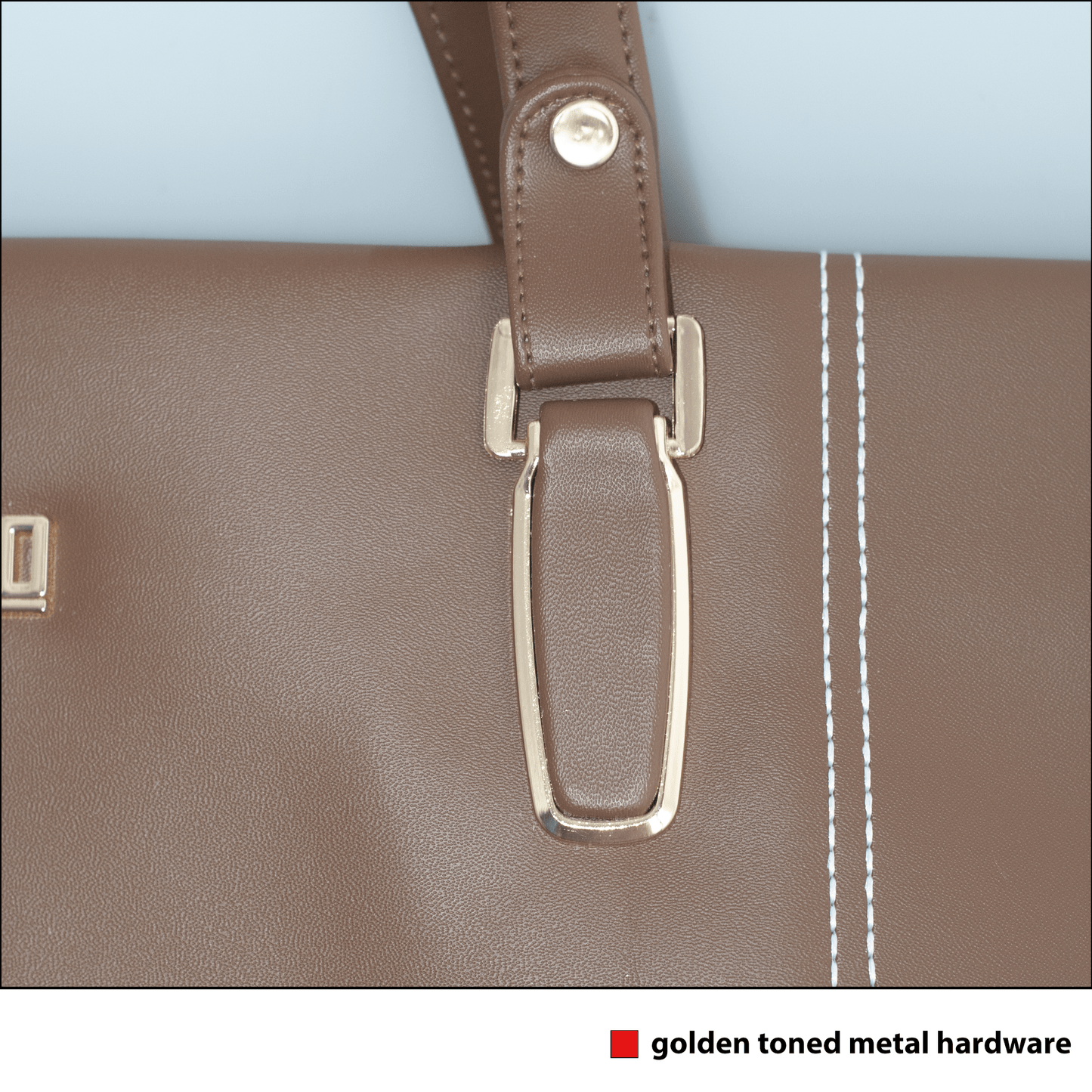 OZO Olive Vegan Leather Tote Bag – 15.5″ Laptop Friendly, Cushioned Handles & Gold Hardware - OZO Bags