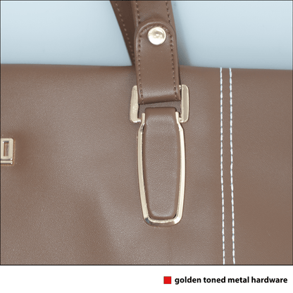 OZO Olive Vegan Leather Tote Bag – 15.5″ Laptop Friendly, Cushioned Handles & Gold Hardware - OZO Bags