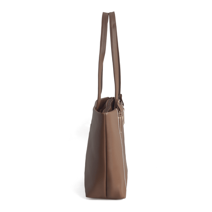 OZO Olive Vegan Leather Tote Bag – 15.5″ Laptop Friendly, Cushioned Handles & Gold Hardware - OZO Bags
