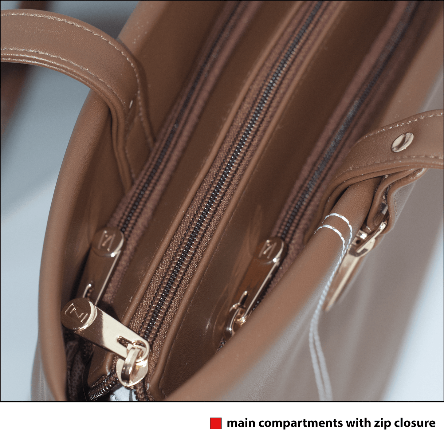 OZO Olive Vegan Leather Tote Bag – 15.5″ Laptop Friendly, Cushioned Handles & Gold Hardware - OZO Bags