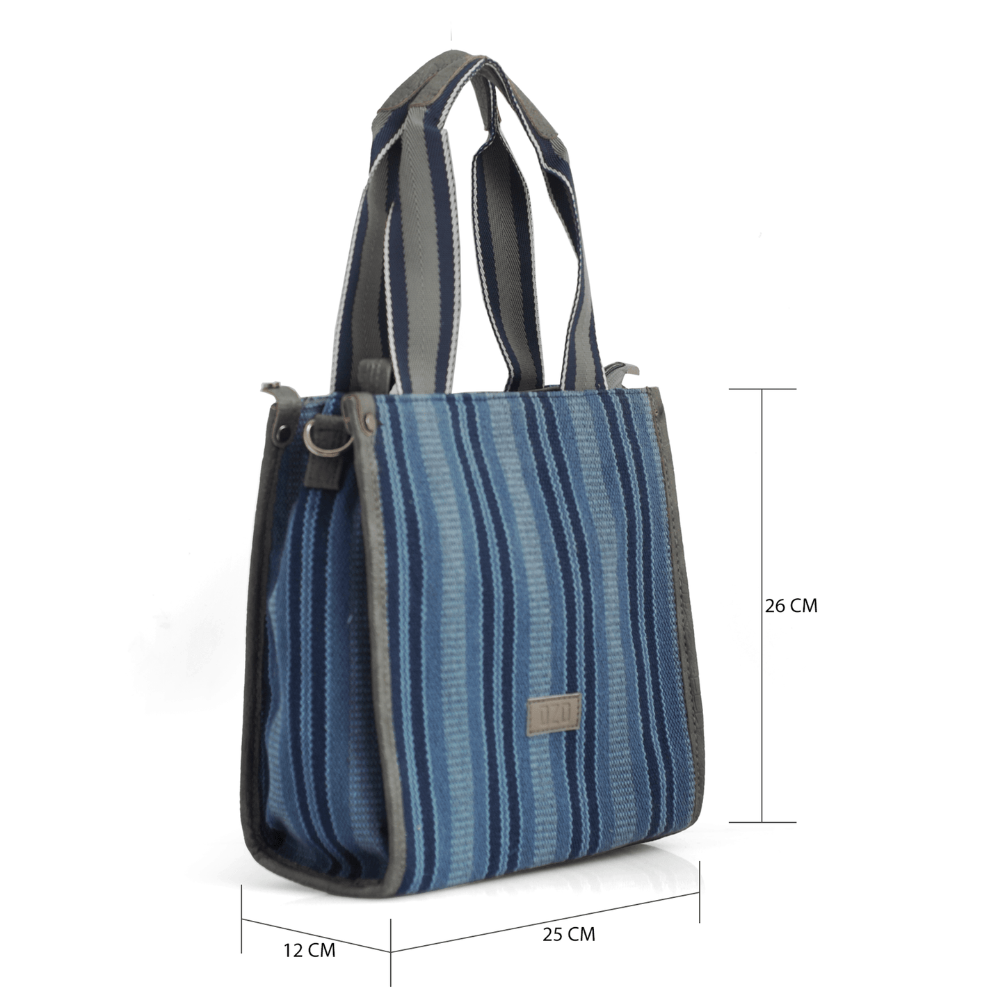 OZO Premium Striped Cotton Tote Bag with Multiple Pockets and Sling Strap - Durable, Lightweight, and Stylish Handbag for Women - OZO Bags