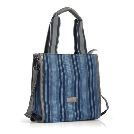 OZO Premium Striped Cotton Tote Bag with Multiple Pockets and Sling Strap - Durable, Lightweight, and Stylish Handbag for Women - OZO Bags