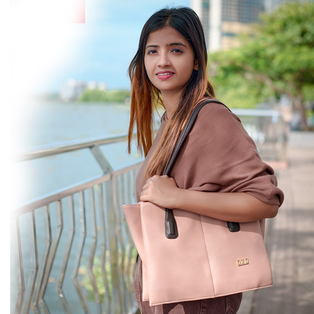 OZO Stylish Vegan Leather Tote Bag with Adjustable Strap | Spacious, Multi-Compartment Design with Zip & Magnetic Closures - OZO Bags