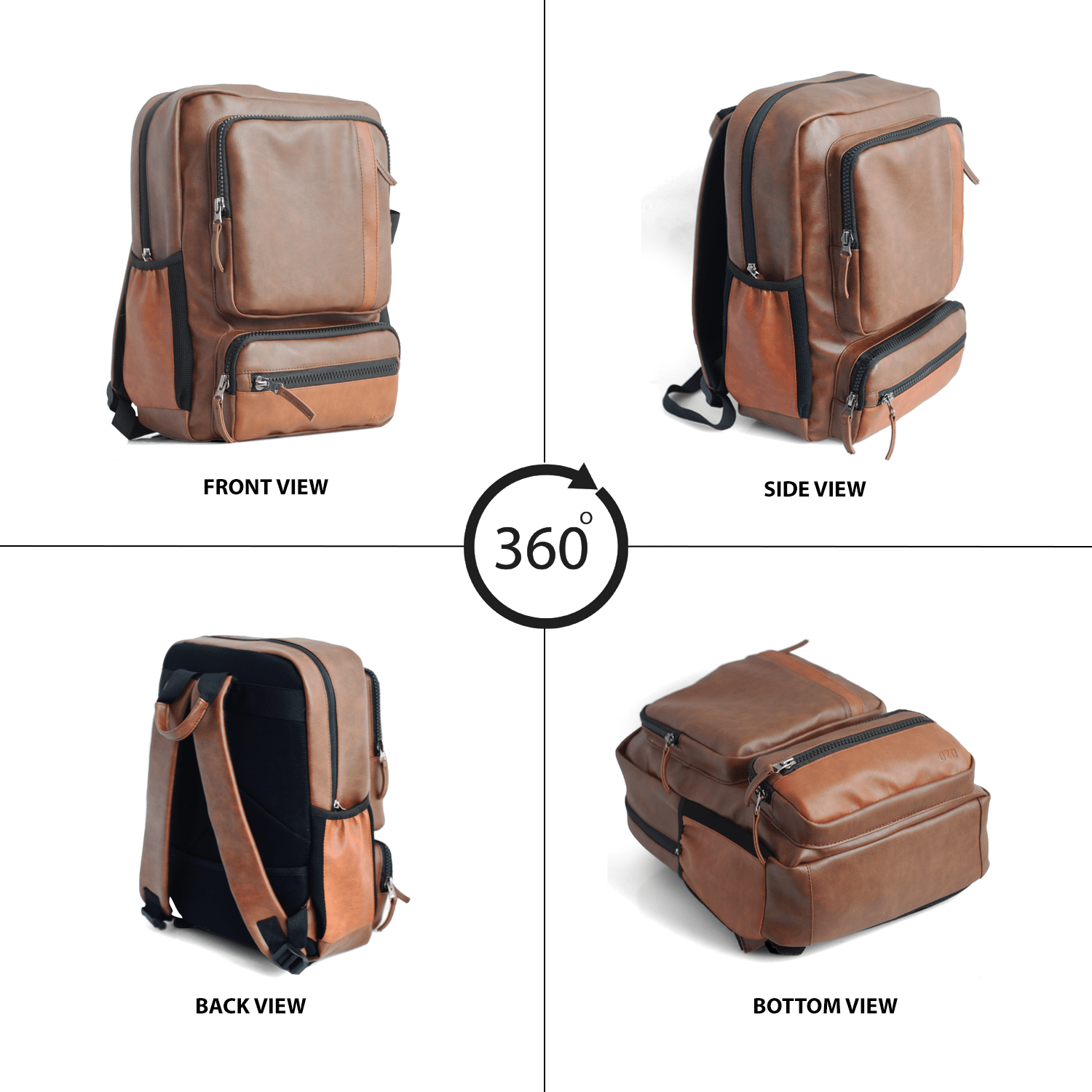 OZO Unisex Backpack 25L | Premium Vegan Leather Backpack | Vintage Travel Laptop Bag | Spacious & Stylish Office, School, and Casual Bag with Multiple Compartments & Anti-Theft Pocket - OZO Bags