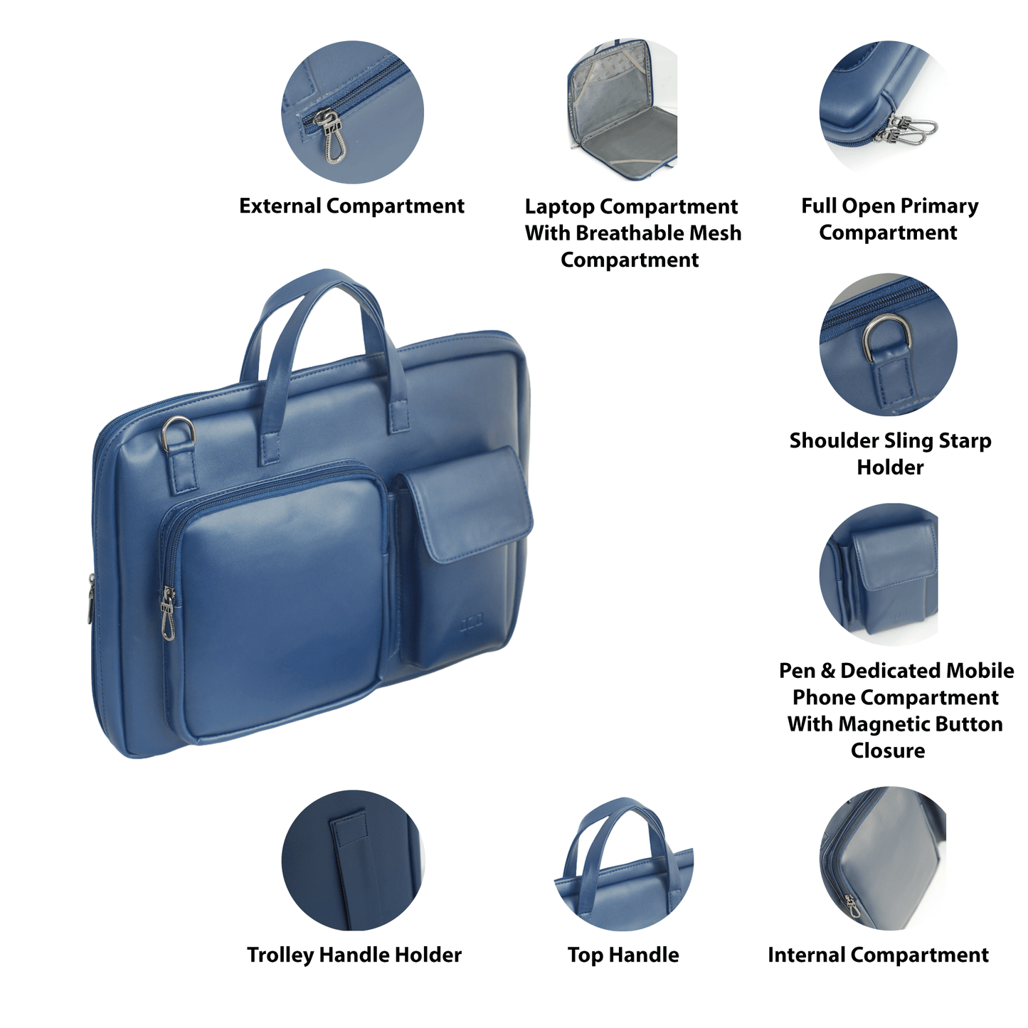 OZO Unisex Laptop Workstation Bag | Sleek Business Laptop Bag for Men - Compact, Multi-Compartment, Travel-Friendly with Trolley Handle & Secure Storage - OZO Bags