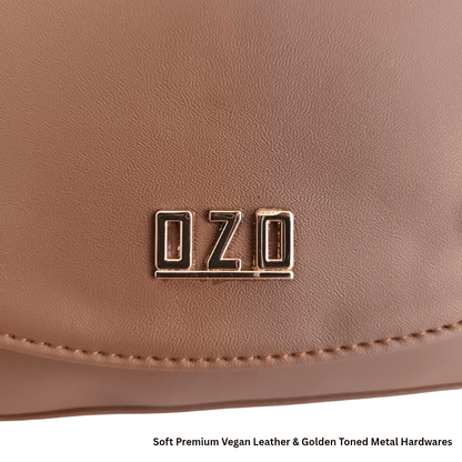 OZO Vegan Leather Sling Bag for Women | Structured Crossbody Bag with Magnetic Flap & Multiple Zip Pockets | Adjustable Strap | Stylish Everyday Shoulder Bag - OZO Bags