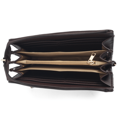 OZO Vegan Leather Women’s Wallet – Stylish Zip-Around Clutch with Multiple Card Slots & Coin Pocket - OZO Bags