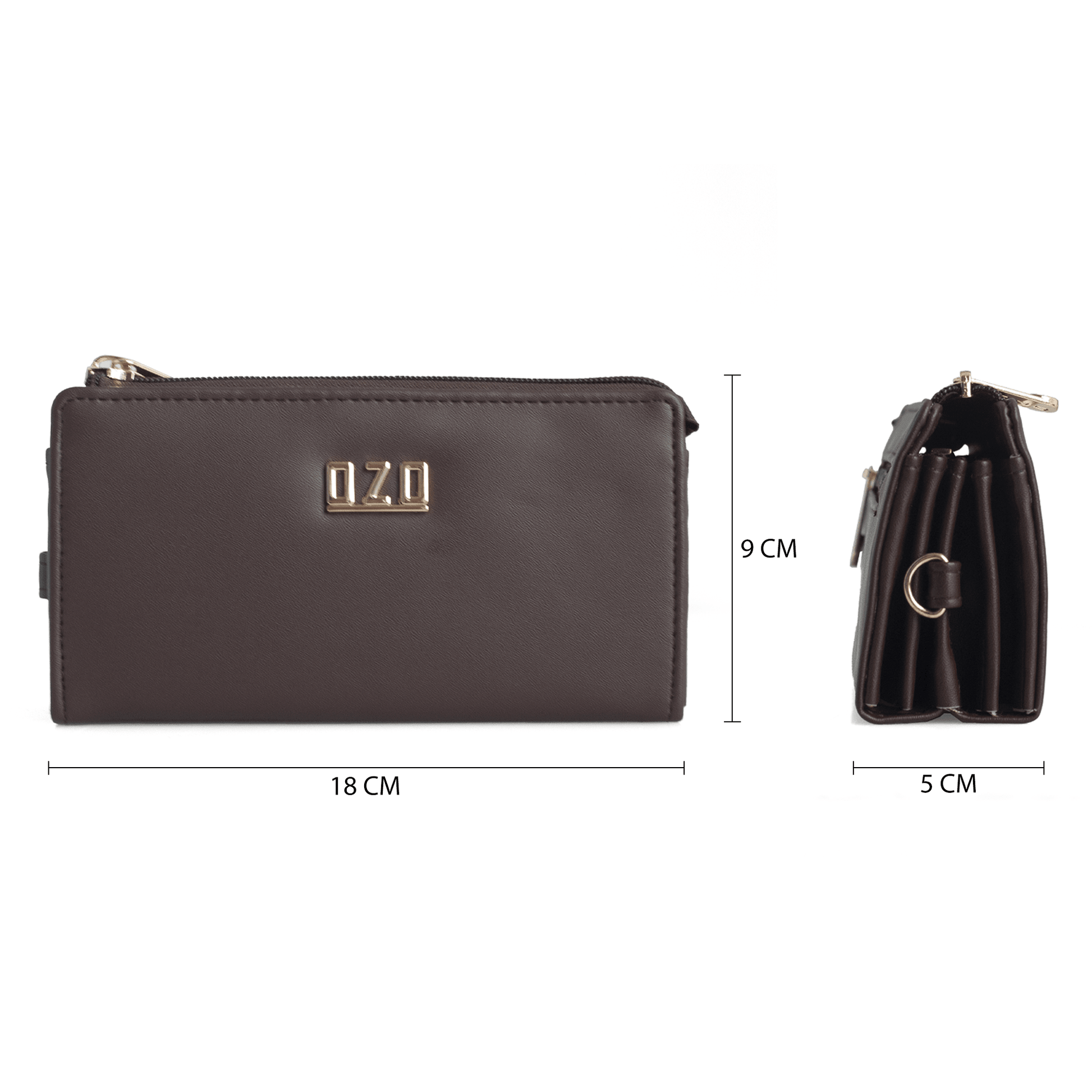 OZO Vegan Leather Women’s Wallet – Stylish Zip-Around Clutch with Multiple Card Slots & Coin Pocket - OZO Bags