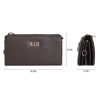 OZO Vegan Leather Women’s Wallet – Stylish Zip-Around Clutch with Multiple Card Slots & Coin Pocket - OZO Bags