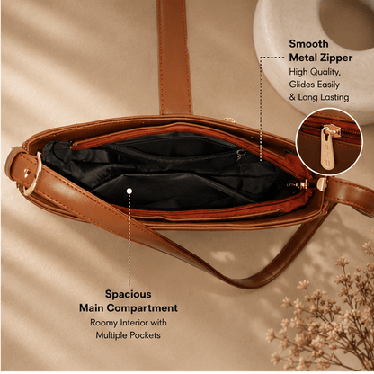 OZO Velora Premium Vegan Leather Sling Bag for Women - OZO Bags