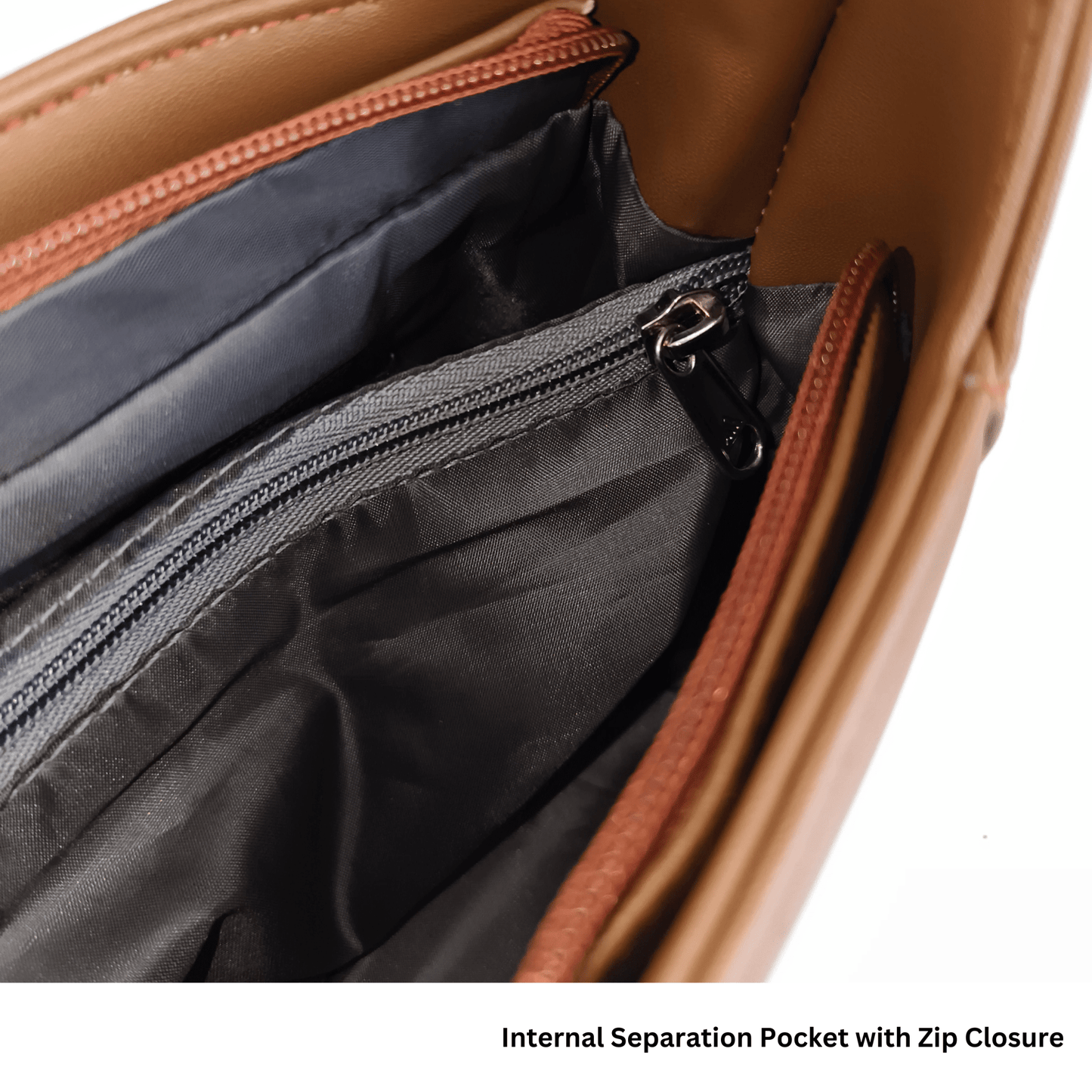 OZO Women’s Crossbody Sling Bag with Magnetic Flap, Vegan Leather Finish & Multiple Zip Compartments - OZO Bags
