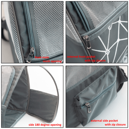 Premium Pet Carrier Backpack for Dogs & Cats – Breathable Mesh Design, Adjustable Straps & Zip Pockets | Travel-Friendly Pet Bag - OZO Bags
