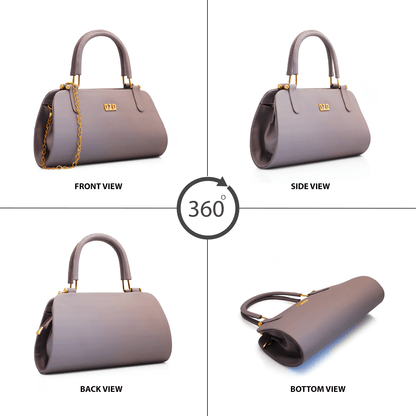 Premium Vegan Leather Handbag with Gold Chain Strap | Women's Fashion Purse with Double Cushioned Handles and Zip Closure - OZO Bags