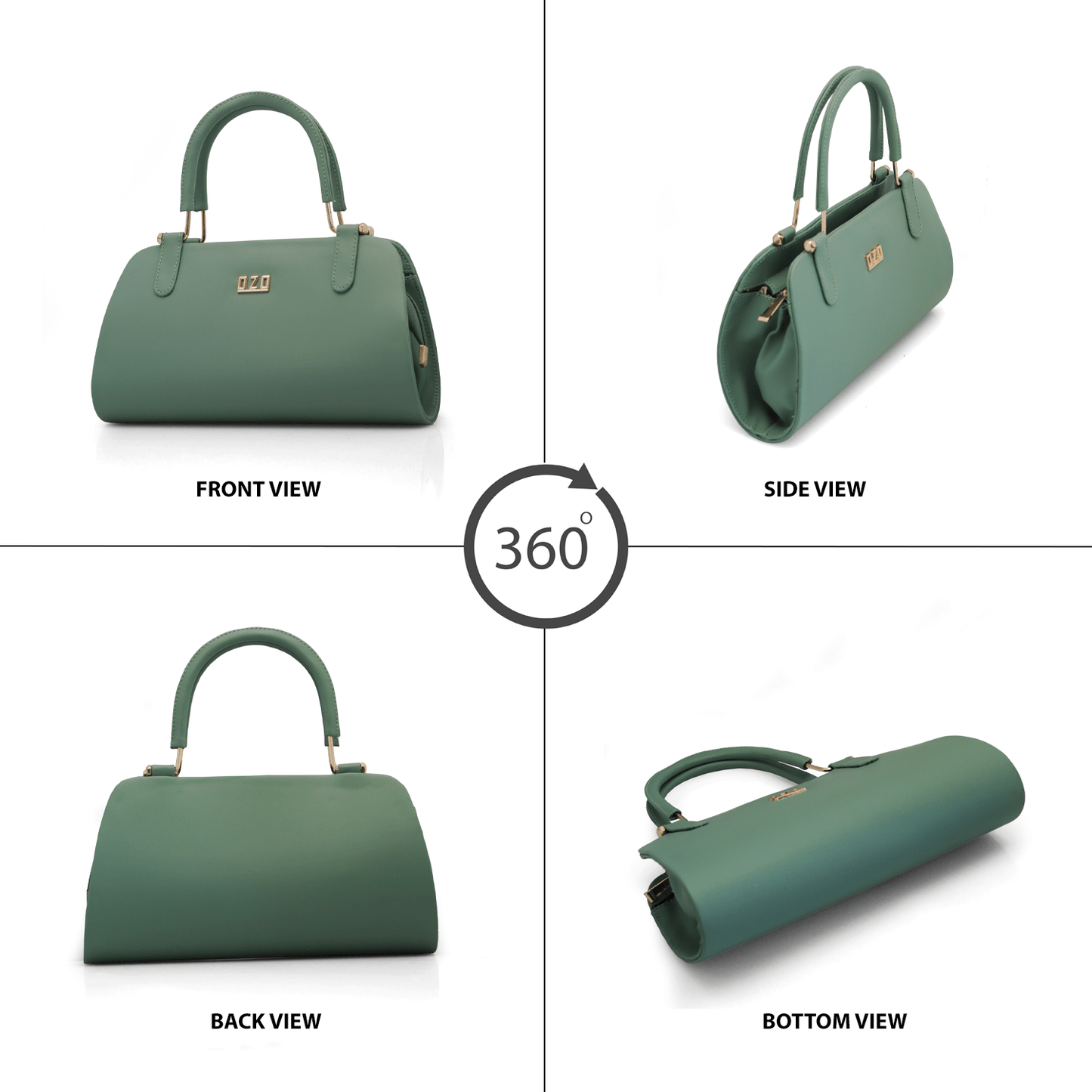 Premium Vegan Leather Handbag with Gold Chain Strap | Women's Fashion Purse with Double Cushioned Handles and Zip Closure - OZO Bags