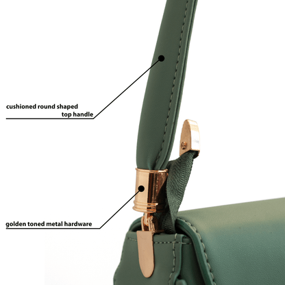Premium Vegan Leather Handbag with Golden-Toned Hardware and Top Handle - Stylish & Sustainable - OZO Bags