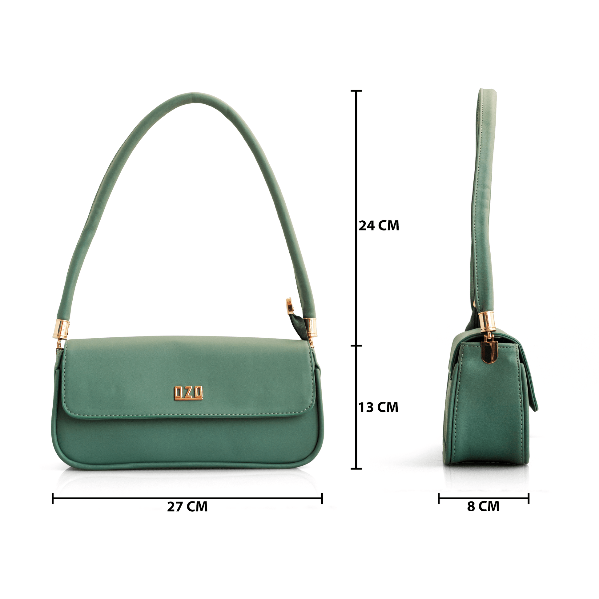 Premium Vegan Leather Handbag with Golden-Toned Hardware and Top Handle - Stylish & Sustainable - OZO Bags