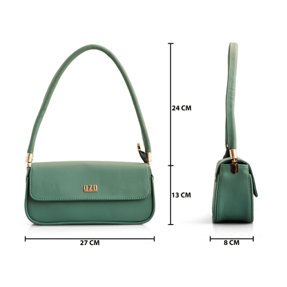 Premium Vegan Leather Handbag with Golden-Toned Hardware and Top Handle - Stylish & Sustainable - OZO Bags