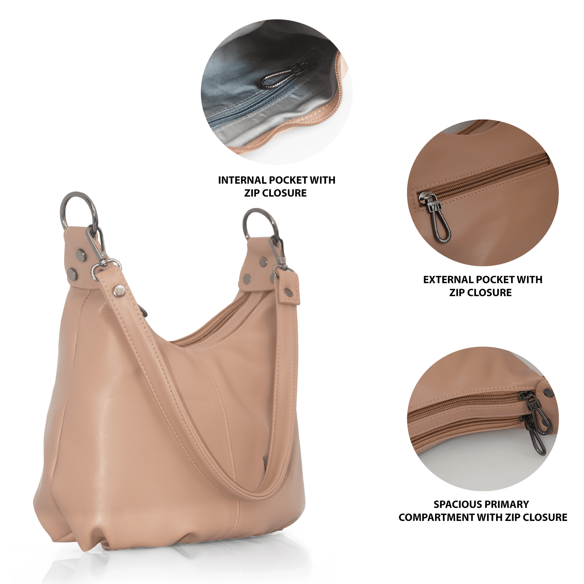Premium Vegan Leather Handbag - Women's Stylish Shoulder Bag with Adjustable Sling Strap, Multi-Pocket Design, Lightweight & Durable - OZO Bags