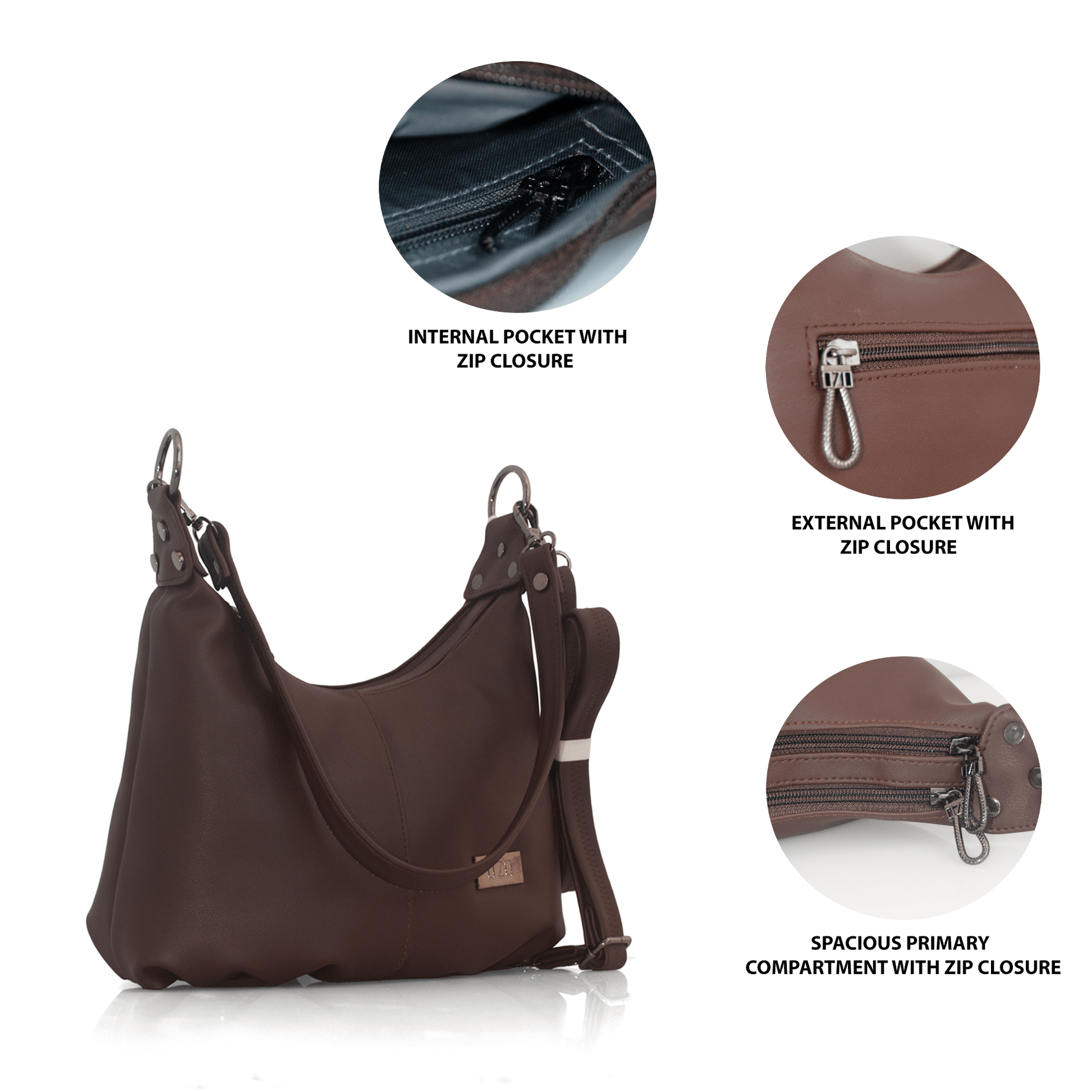 Premium Vegan Leather Handbag - Women's Stylish Shoulder Bag with Adjustable Sling Strap, Multi-Pocket Design, Lightweight & Durable - OZO Bags