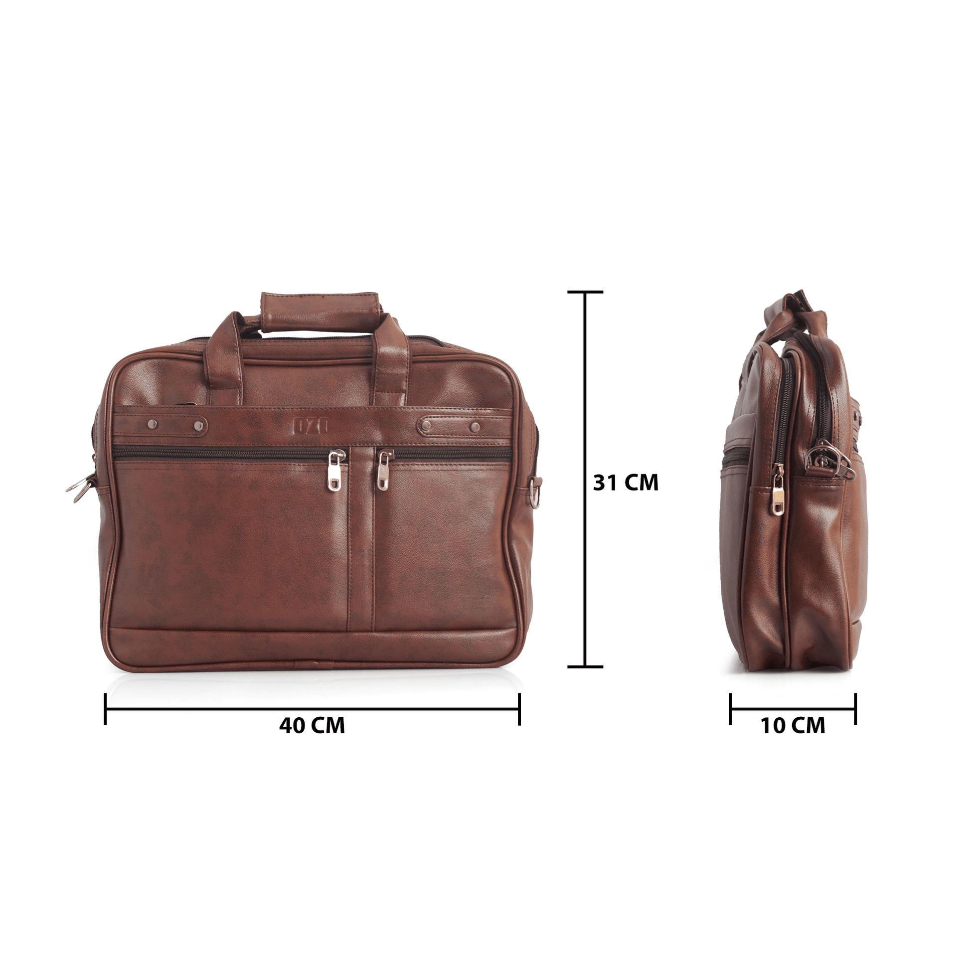 Premium Vegan Leather Laptop Bag with Detachable Compartments and Adjustable Strap - OZO Bags