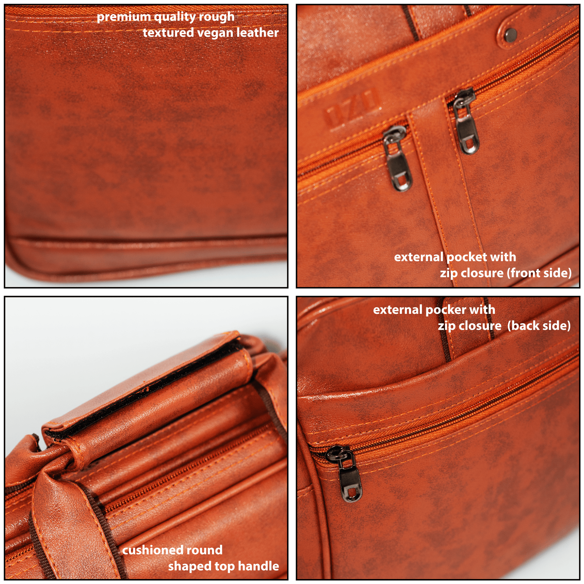 Premium Vegan Leather Laptop Bag with Detachable Compartments and Adjustable Strap - OZO Bags