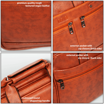Premium Vegan Leather Laptop Bag with Detachable Compartments and Adjustable Strap - OZO Bags
