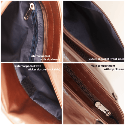 Premium Vegan Leather Messenger Bag for Men – Stylish Crossbody Shoulder Bag with Multiple Pockets & Adjustable Strap - OZO Bags