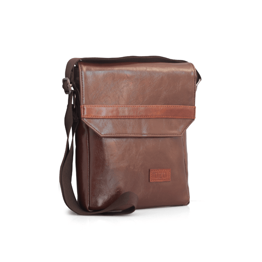 Premium Vegan Leather Messenger Bag for Men – Stylish Crossbody Shoulder Bag with Multiple Pockets & Adjustable Strap - OZO Bags