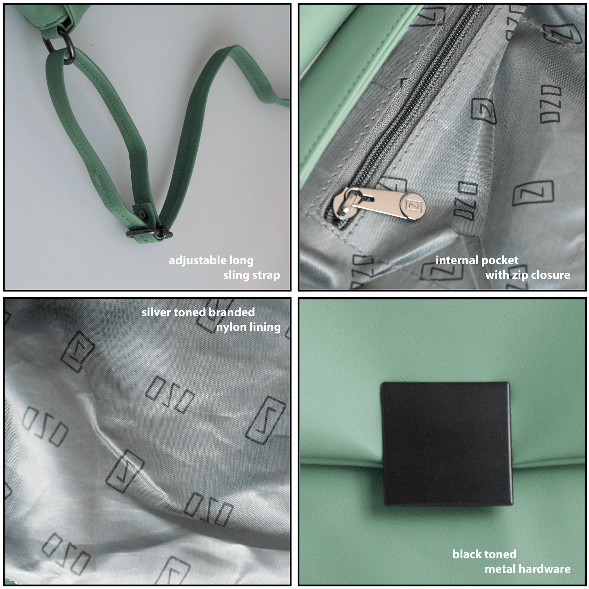 Premium Vegan Leather Sling Bag with Adjustable Strap and Magnetic Closure - Compact and Stylish - OZO Bags