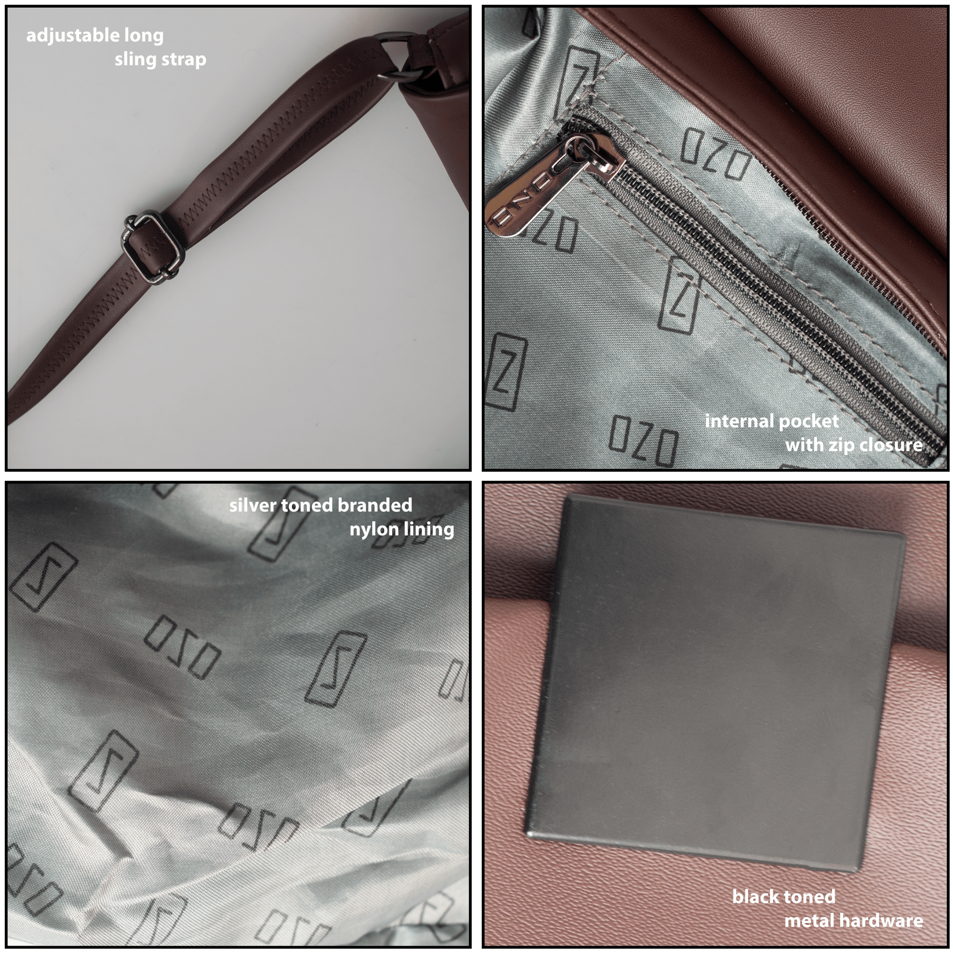 Premium Vegan Leather Sling Bag with Adjustable Strap and Magnetic Closure - Compact and Stylish - OZO Bags