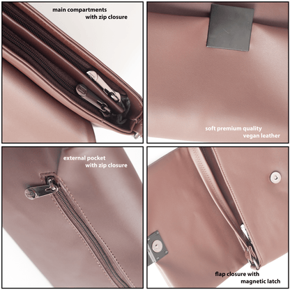 Premium Vegan Leather Sling Bag with Adjustable Strap and Magnetic Closure - Compact and Stylish - OZO Bags