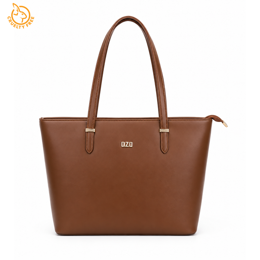 Premium Vegan Leather Laptop Tote Bag for Women | Water-Resistant Shoulder Handbag with 15.6-inch Laptop Sleeve, Multi-Pocket Organizer, and Secure Zipper Closure