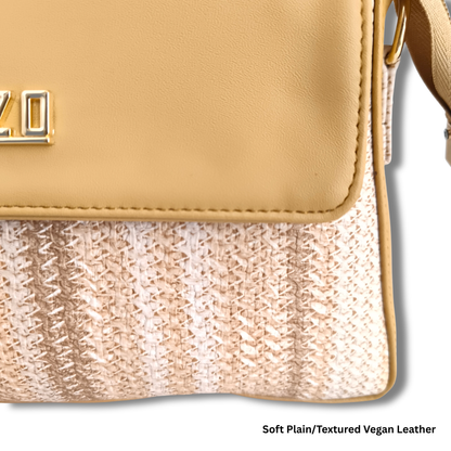 OZO Women’s Crossbody Sling Bag with Magnetic Flap, Vegan Leather Finish & Multiple Zip Compartments