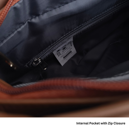 OZO Women’s Crossbody Sling Bag with Magnetic Flap, Vegan Leather Finish & Multiple Zip Compartments