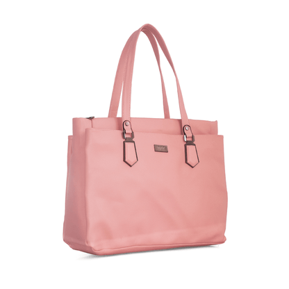 Stylish Pink Vegan Leather Hand Bag with Sling - 15.6" Laptop Sleeve Daily Use & Work Bag - OZO Bags