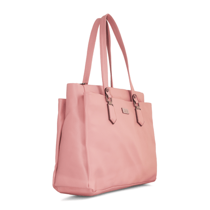 Stylish Pink Vegan Leather Hand Bag with Sling - 15.6" Laptop Sleeve Daily Use & Work Bag - OZO Bags
