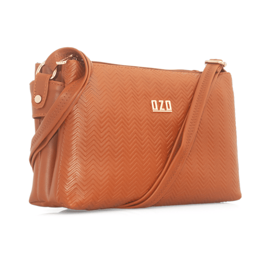 Stylish Vegan Leather Pink Sling Bag with Multiple Compartments – Perfect for Everyday Use - OZO Bags