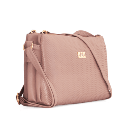 Stylish Vegan Leather Pink Sling Bag with Multiple Compartments – Perfect for Everyday Use - OZO Bags