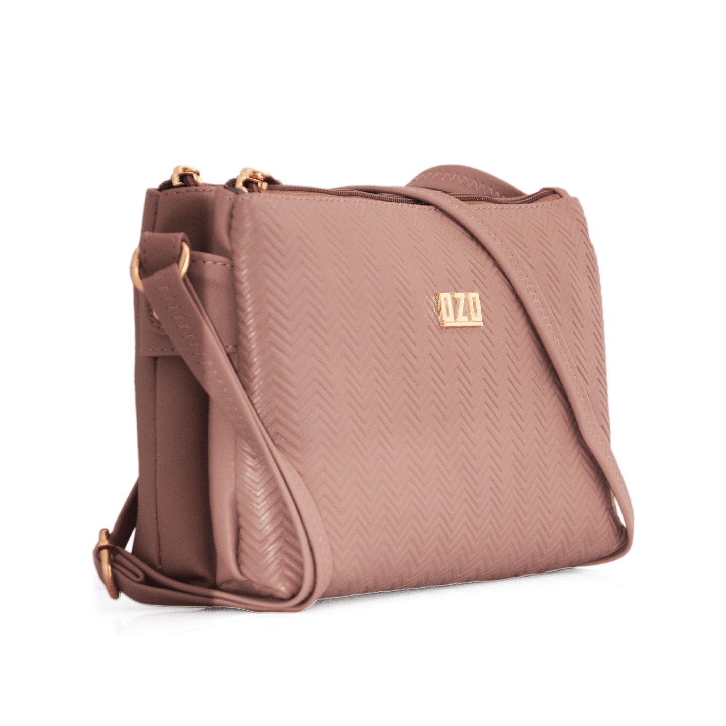 Stylish Vegan Leather Pink Sling Bag with Multiple Compartments – Perfect for Everyday Use - OZO Bags
