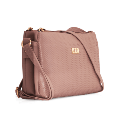 Stylish Vegan Leather Pink Sling Bag with Multiple Compartments – Perfect for Everyday Use - OZO Bags