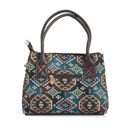 Trendy Women's Handbag with Ethnic Print – Spacious, Multi-Compartment Bag with Adjustable Sling Strap - OZO Bags